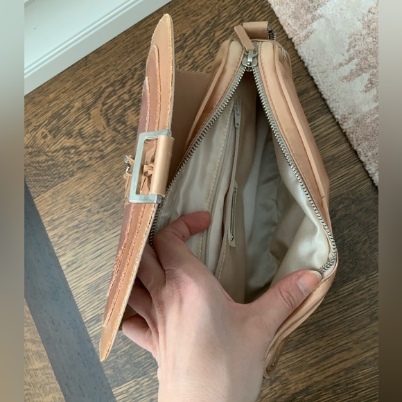 Vintage 90’S Y2K GIUSEPPE ZANOTTI Satin blush pink Shoulder Baguette Purse bag - Picture 4 of 16